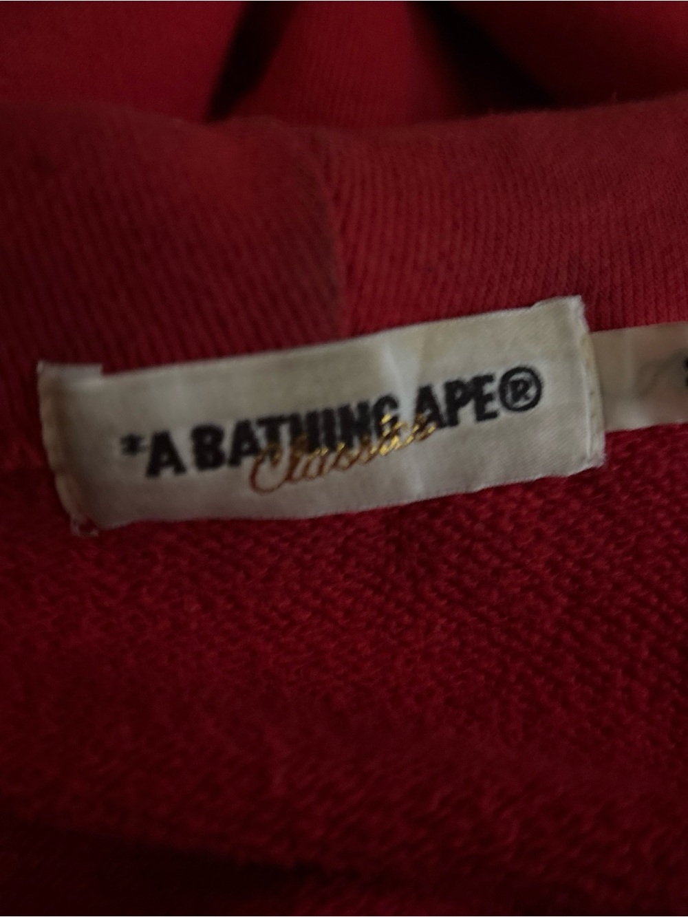 Bape Red Logo Pullover with Gold Script Tag - Picture 4 of 4